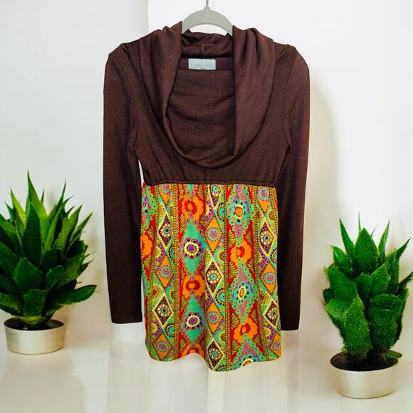 Judith March - Anthropologie Chocolate Cowl Neck Sweater Dress‎ Size Small NEW - Picture 1 of 5